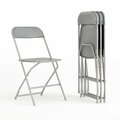Flash Furniture Hercules Series Plastic Folding Chair Grey - 4 Pack 650LB Weight Capacity Comfortable Event Chair-Lightweight Folding Chair 4-LE-L-3-GREY-GG